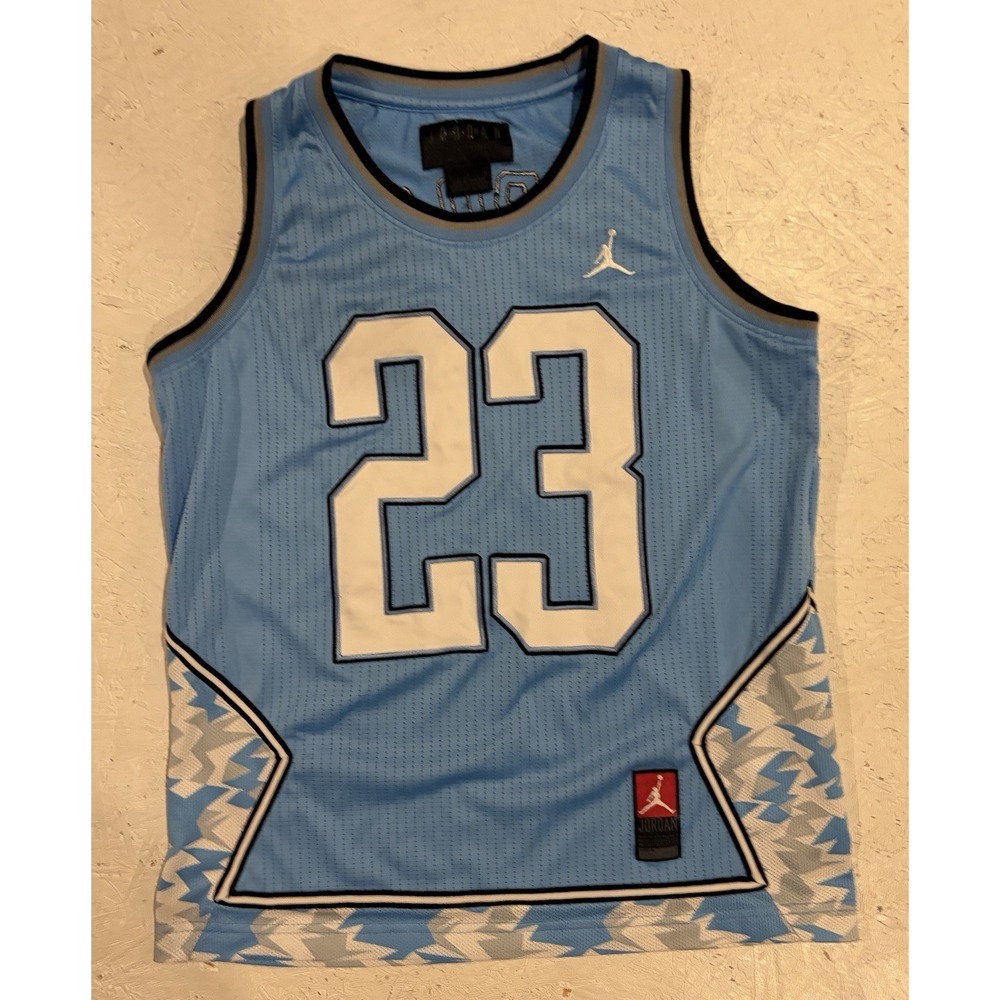 Jordan North Carolina Tar Heels Basketball Jersey Youth Large Blue Shirt Boys